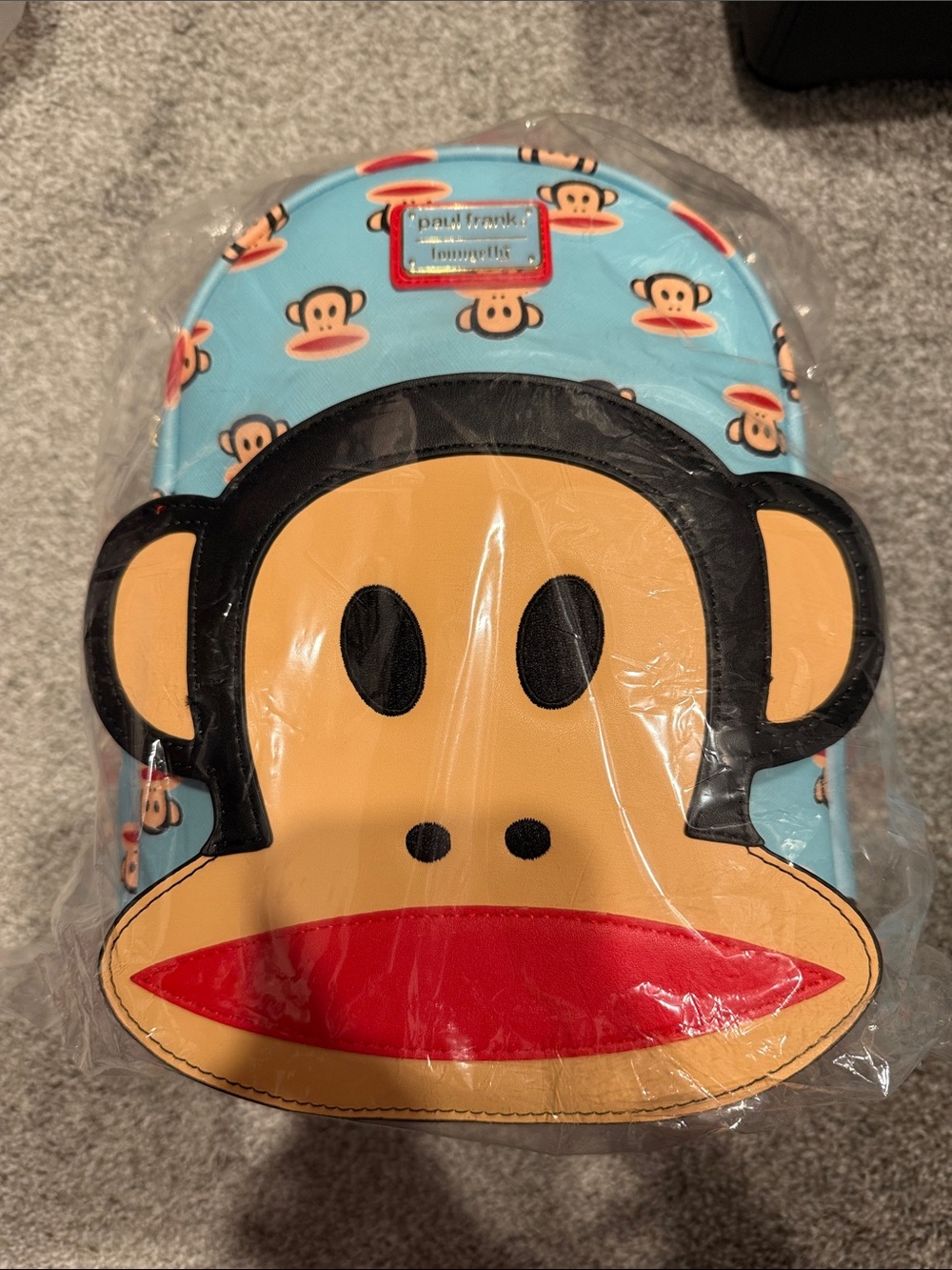 Loungefly Paul Frank Light Blue Julius Face Mini Backpack